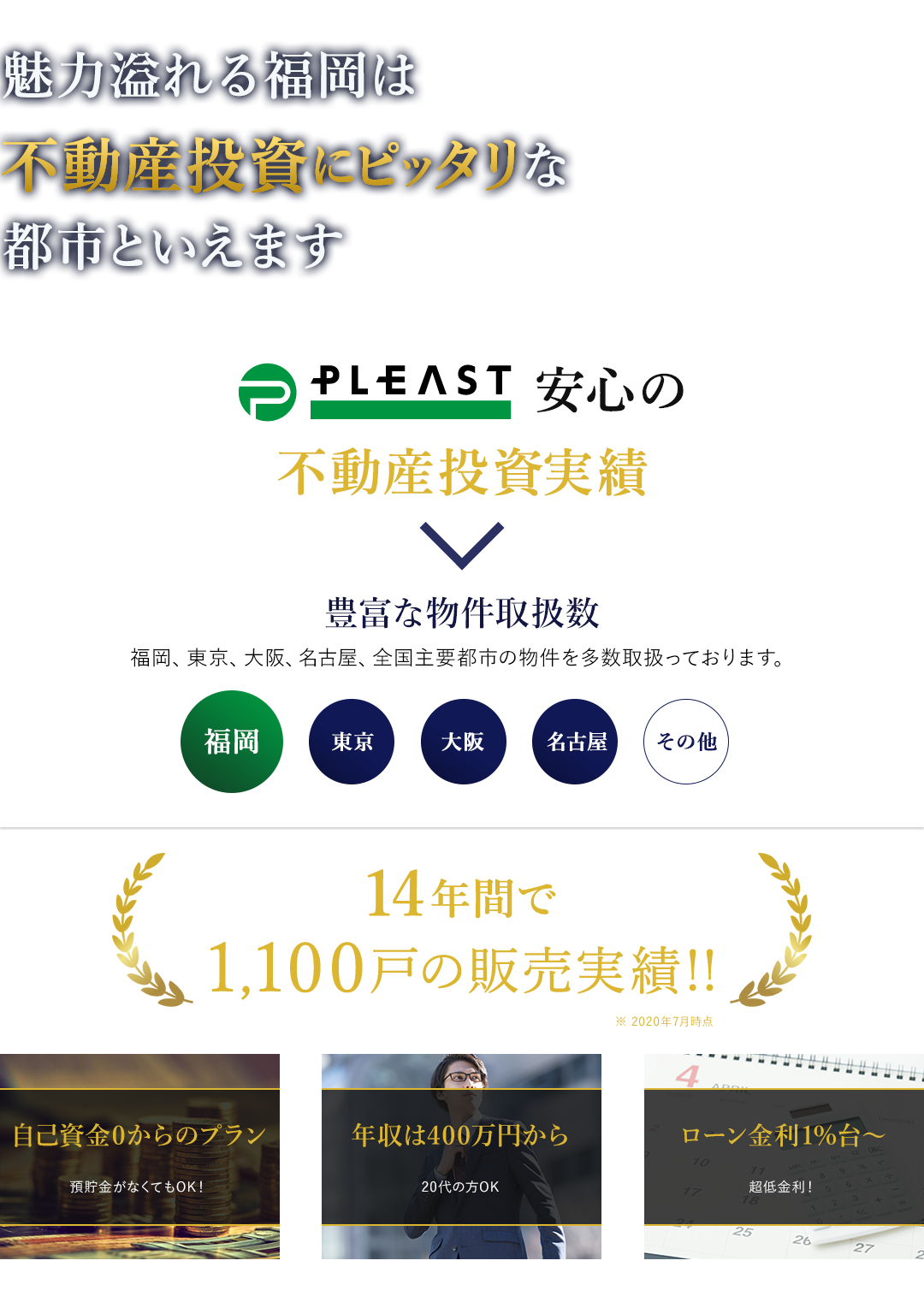 PLEAST安心の不動産投資実績